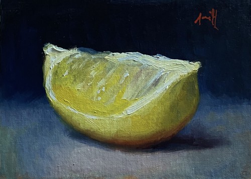 Original oil painting - , lemon