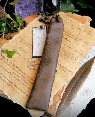 Handmade brown faux - faux, leather