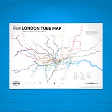 Real London Tube Map Poster -