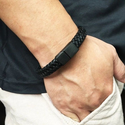 Mens braided surfer wristband - braided,