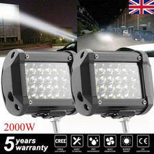 Pair 2000W LED Work Light Bar Flood Spot Lights Driving Offroad Truck SUV 12/24V