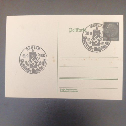 Third reich 1937 postcard - third,