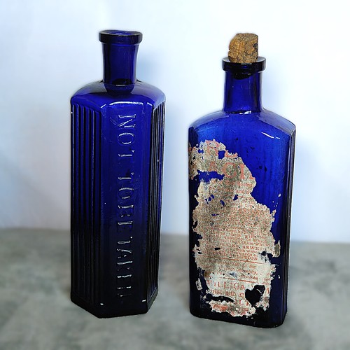 Pair antique cobalt blue - of,