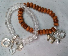 Two Charmology stretch bracelets - quartz and goldstone