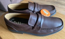 Padders Tube Dark Brown Leather Loafer Shoes Brand New Uk Size 12 Dual Fit G/H