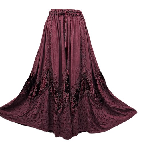 Velvet skirt full flare - skirt, autumn