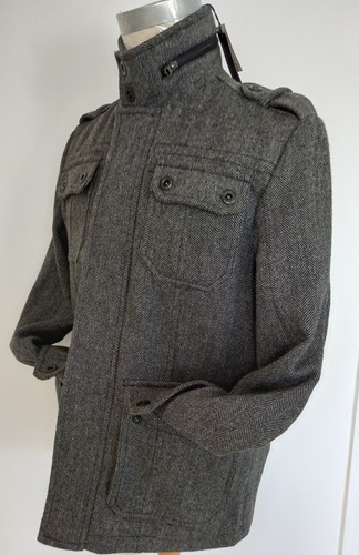 Men grey wool herringbone - men's,
