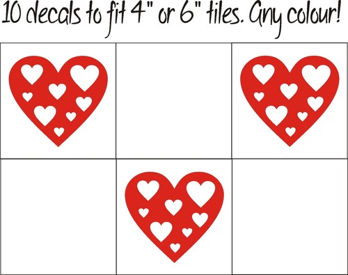 Heart tile - x, in