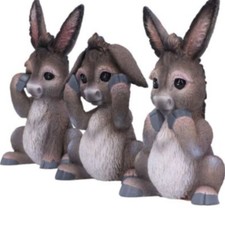 Three Wise Donkeys 11cm