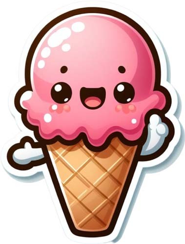 Colour cute ice cream wall - colour, art