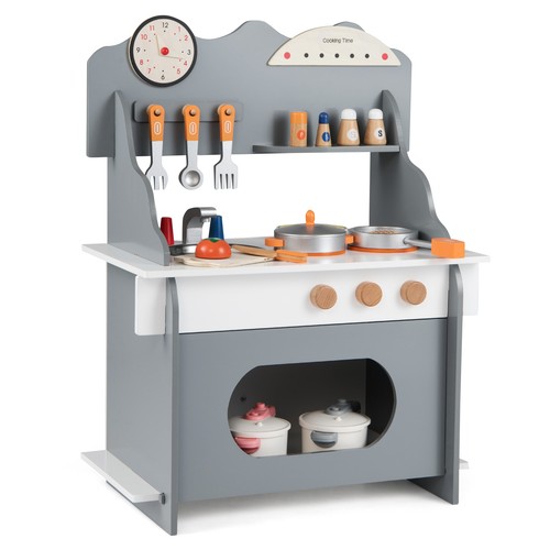 Wooden play kitchen for kids - wooden,