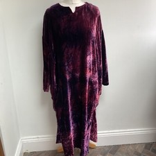 Terry Macey Velvet Tunic Dress Size Medium Purple Pockets Oversized *flaw*