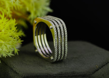 Round Moissanite Thick Wedding Band For Men In 18K Solid Gold Anniversary Gift