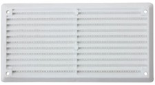 6x3" LOUVRE WALL VENT Integral Fly Screen WHITE Plastic Low Profile 152x76mm