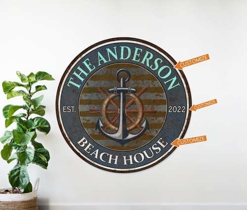 Personalized beach house sign - personalized,