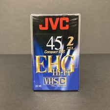 JVC EC-45 VHS-C Camcorder Cassette EHG Hi-Fi 45min PAL Blank Tapes 2-Pack NEW