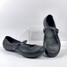Crocs Alice Work Flats Womens 12 Black Mary Jane Slip Resistance Comfort
