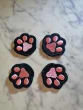 PAW PINK CAT DOG PAW FOOT  Embroidered Iron on Patch Sew On Badge X 4