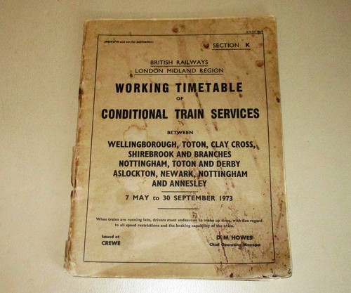Railway working timetable - railway,