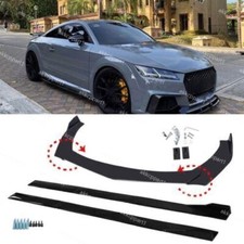For Audi TT 05-2015 Front Bumper Lip Splitter Spoiler + Side Skirts Body Kit AK