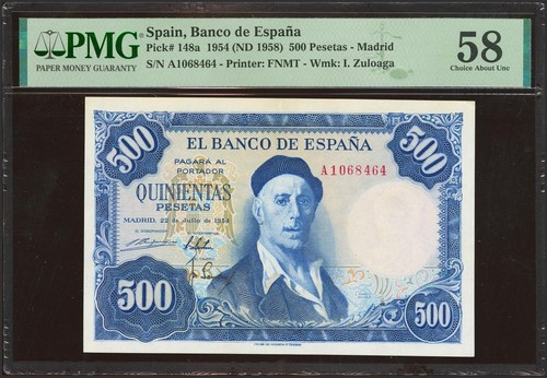 500 pesetas july 1954 - 500, pesetas.
