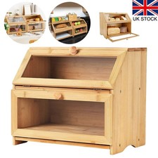 Double Decker Bamboo Bread Bin