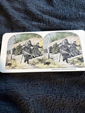 Stereograph card climbing the