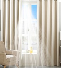 Paoletti Twilight Blackout Fully lined Curtains Ivory 168cmx137cm See Desc