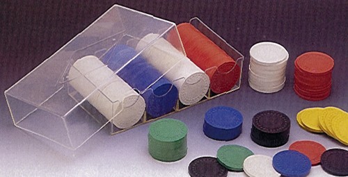 100 clay chips - in, plastic