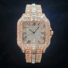 Mens Iced Out Diamond Watch