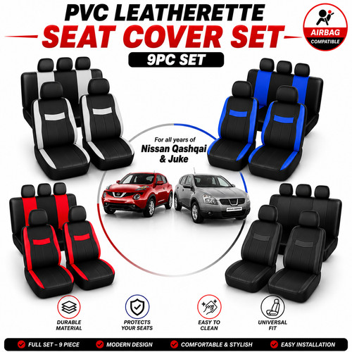 9pc leather look car seat - look,