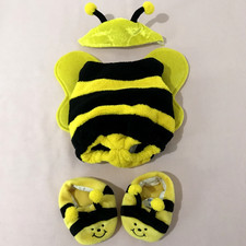 Bear Factory - Bee Costume - Yellow & Black Bodysuit Hat Shoes - Vintage