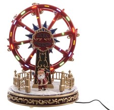 LIght Up LED Christmas Decoration - Ferris Wheel With Music and Lights - 29cm
