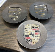 3x 76mm Porsche anthracite grey wheel centre cap Cayenne Boxster 911 genuine OEM