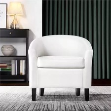 Tub chair velvet - faux, leather
