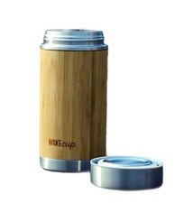 WAKEcup Bamboo Stainless Steel Vacuum Flask Hot Cold Drink Food Pot Thermos Mug