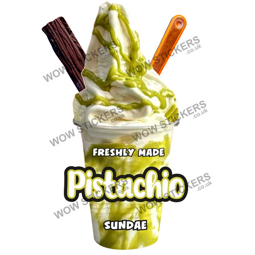 Pistachio ice cream sundae - pistachio,