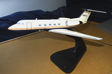 BOXED BRAVO DELTA MODELS Gulfstream II Private Jet Plane on Stand Handmade WOOD