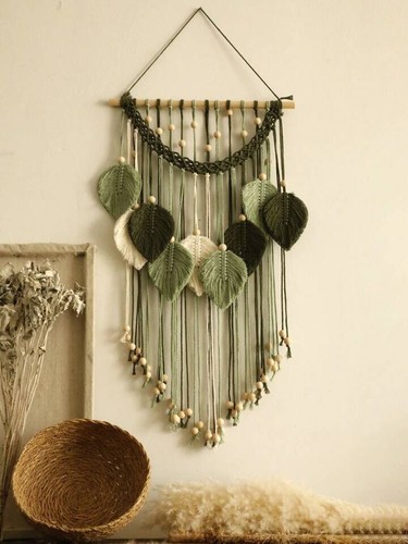 Macrame leaf wall hanging - leaf,