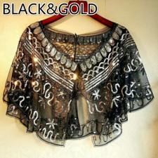 Lady Sequin Cape Stole Bolero