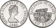 1992  10p Bailiwick of Jersey Coin Ten Pence Circulated