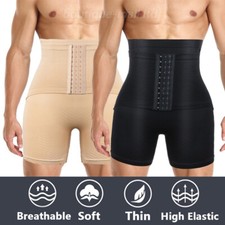 Mens Tummy Control Shorts High Waist Compression Body Shaper Boxer Girdle Pants