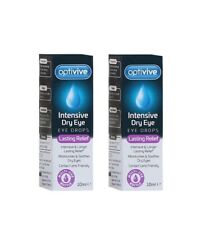 2xOptivive Intensive Dry Eye Lasting Relief Eye Drops 10ml Moisturises Dry Eyes