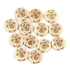10pcs 15mm Wooden Buttons