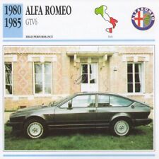 1980-1985 ALFA ROMEO GTV6 Classic Car Photo/Info Maxi Card