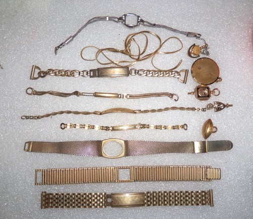 Scrap lot gold fill watch - gold,
