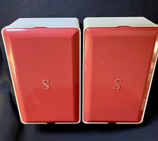 Brexton/Sirram Storage Boxes For Picnic Hamper . Vintage Condition Red And Cream