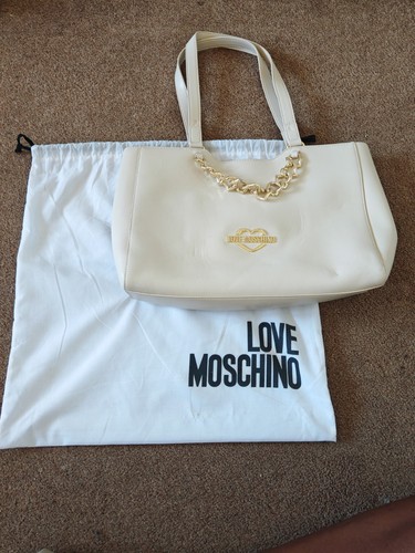 Cream love moschino tote - moschino, bag