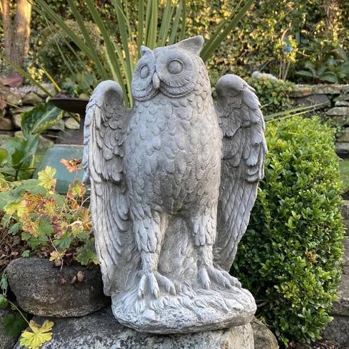 Highly detailed stone owl - detailed,