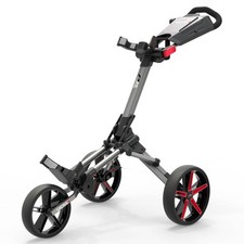 Powakaddy Micra Push Cart Golf Trolley - Gun Metal/Red - One Size